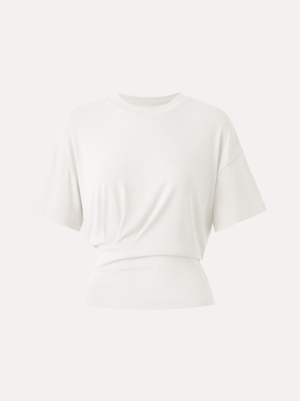 OGL White Sandwashed Crewneck Short Sleeve Tucked Tee